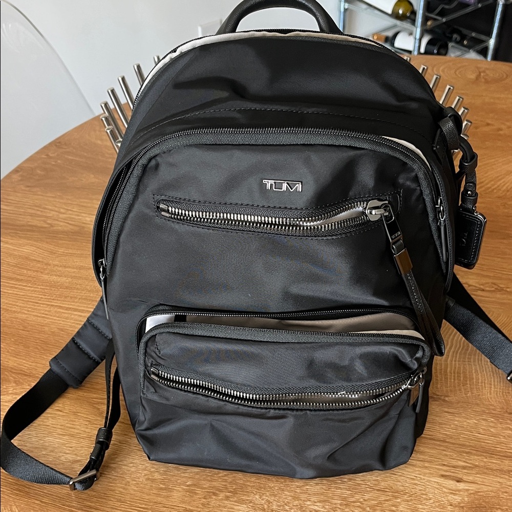 Tumi Black Bag with Silver Accents